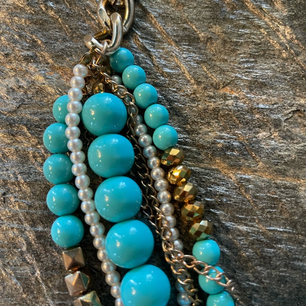 Twisted Layered Bead Statement Necklace - Picture 6 of 9